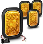 True Mods 4pc Amber 5"x3" Led Trailer Tail Light Kit Dot Sae Submersible 24. Fixed Price $84.63.