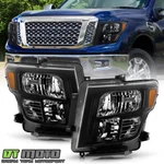 For 2016-2024 Nissan Titan Xd Halogen Black Headlights Pair Set Left+right. Fixed Price $135.99.