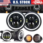 For Jeep Wrangler Jk 2007-2018 Combo Dot 7'' Led Headlights Turn Fog Lights Kits. Fixed Price $64.13.