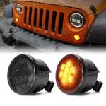 2x Amber Front Led Turn Signal Light Grill Smoke Lamp For Jeep Wrangler Jk 07-17. Fixed Price $20.99.