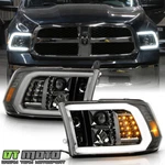 2009-2018 Dodge Ram 1500 Gun Metal Led Tube W/ Signal Dual Projector Headlights. Fixed Price $215.99.