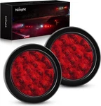 Nilight 2pcs 4" Round Red Led Trailer Tail Lights W/surface Mount Grommet Plugs. Fixed Price $39.99.