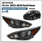 Halogen Headlights For 2015-2018 Ford Focus Upgrade Black W/ Led Drl Left +right. Fixed Price $148.00.