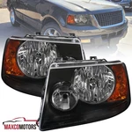 Black Headlights Fits 2003-2006 Ford Expedition Replacement Lamps Left+right. Fixed Price $79.49.