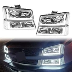 For Chevy Silverado 1500 2500 Avalanche 2003-07 Headlights Bumper Lamps Led Drl. Fixed Price $100.30.