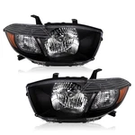 For 2008-2010 Toyota Highlander Black Housing Amber Corner Headlights Headlamps. Fixed Price $74.99.