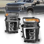 Pair Headlight Led High Low For 2020-2023 Chevy Silverado 2500hd 3500hd W/ Drl. Fixed Price $364.00.