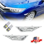 2x Clear White Side Marker Lights Turn Signal Lamps For 16-21 Honda Civic Type R. Fixed Price $14.99.