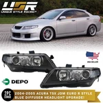 Depo Euro R Cl7 Jdm Headlights Blue / Clear Lens Fit 2004-2005 Acura Tsx. Fixed Price $424.95.