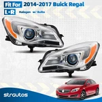 For 2014-2017 Buick Regal Halogen Headlight W/bulb Chrome Left+right Pair. Fixed Price $197.99.