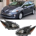 Pair Of Black Halogen Headlights Assembly W/o Bulbs For 2012-2015 Toyota Prius. Fixed Price $95.00.