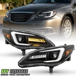 For 2011-2014 Chrysler 200 Black Led Drl Switchback Signal Projector Headlights. Fixed Price $348.99.