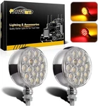 Round Pedestal Lights 3in 30led Truck Trailer Brake Tail Light Chrome, Red/amber. Fixed Price $60.03.