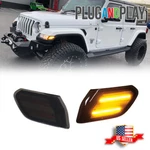 Dark Smoke Lens Front Side Markers Amber Led Lights For 2018-up Jeep Wrangler Jl. Fixed Price $19.99.