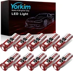 Yorkim 194 Led Bulb Red Canbus Error Free 3-smd 2835 Chipsets, T10 Interior. Fixed Price $14.99.