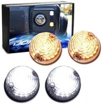 4pc Clear Amber & White Led Turn Signal, Clearance Lamps For Land Rover Defender. Fixed Price $42.09.