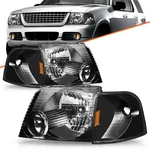 For 2002 2003 2004 2005 Ford Explorer Black Headlights+corner Signal Lights Pair. Fixed Price $76.96.