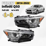 Left+right Pair For 2014-2022 Infiniti Q50 Full Led Headlight Assembly W/o Afs. Fixed Price $209.99.
