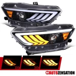 Fit 2015-2022 Ford Mustang Slick Black Hid Projector Headlights Led Sequential. Fixed Price $315.99.