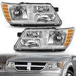 Headlights For 2009-2020 Dodge Journey Chrome Housing Amber Corner Headlamp L+r. Fixed Price $74.99.