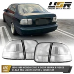Clear Lens Tail Lights 4pc Set (l+r) For 1996-1998 Honda Civic 4-door Sedan Ej8. Fixed Price $189.95.
