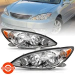 Pair Headlights For 2005-2006 Toyota Camry Chrome Halogen Headlamps Amber Corner. Fixed Price $69.99.