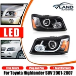 Pair Vland Led Projector Headlights For Toyota Highlander Suv 1st Gen 2001-2007. Fixed Price $279.99.