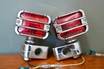 Vintage Parking Back Up Brake Turn Signal Lights Chrome Red Set Of 2 Motorcycle. Fixed Price $59.99.