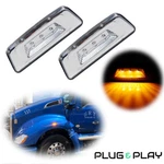 2x Clear Chrome Front Wheel Fender Side Marker Light For Kenworth T680 T700 T880. Fixed Price $18.99.