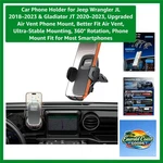 Custom-fit Air Vent Phone Holder For Jeep Wrangler Jl 2018 2023 & Gladiator Jt. Fixed Price $59.99.