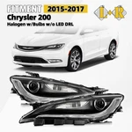 Halogen Headlights For 2015-2017 Chrysler 200 W/o Led Drl With Bulbs Left+ Right. Fixed Price $166.99.