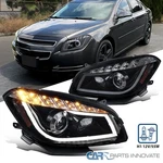Fits 08-12 Chevy Malibu Glossy Black Led Signal Strip Projector Headlights Lamps. Fixed Price $279.95.