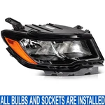 Black Passenger Right Rh Headlight Assembly W/ Bulbs For Jeep Compass 2017-2021. Fixed Price $77.99.
