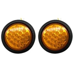 2x Amber 4" Round Trailer Tail Light 24 Led Rubber Grommet Turn Signal/mid Dot. Fixed Price $18.95.