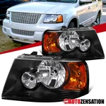 Fit 2003-2006 Ford Expedition Xlt Black Headlights Headlamps Left+right 03-06. Fixed Price $79.99.