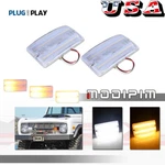 2pc Clear Front Grill Turn Signal Lights Drl Lamps Set For Ford Bronco 1969-1977. Fixed Price $49.99.