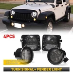For Jk Wrangler Jeep Led 4pcs Front Turn Signal Lights+side Marker Fender Lights. Fixed Price $38.94.