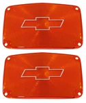 1956 Belair 210 150 Parking Light Lens Amber Chrome Bowtie Pair 56 Two Ten. Fixed Price $37.95.