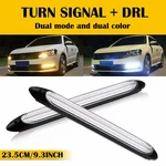 23.5cm Led Headlight White Amber Drl Sequential Turn Signals Light Strip P. Fixed Price $13.29.