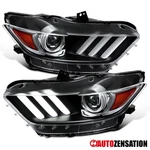 Fit 2015-2022 Ford Mustang Black Led Tube Projector Headlights Lamps Left+right. Fixed Price $199.99.