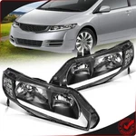For 2006-2011 Honda Civic Headlight Assembly Pair Black Housing W/led Drl. Fixed Price $185.14.