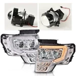 Pair Chrome/clear Led Drl Headlights Front Lamps Fit For 09-14 Ford F-150 Pickup. Fixed Price $204.21.
