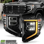For 2022 2023 2024 Gmc Sierra 1500 Chrome Bezel Full Led Headlights Headlamps. Fixed Price $389.99.