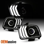 For 2005-2009 Ford Mustang Led Tube Parking Halogen Projector Black Headlights. Fixed Price $162.99.