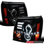 Fit 2002-2006 Cadillac Escalade Black Smoke Led Halo Projector Headlights Lamps. Fixed Price $196.99.