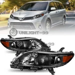 For 2011-2020 Toyota Sienna Projector Black Amber Headlights Corner Lamps Pair. Fixed Price $95.56.