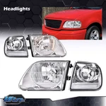 Clear Chrome Headlights & Corner Lights Fit For 1997-2003 Ford F150 Expedition. Fixed Price $69.48.