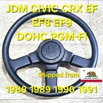Jdm Honda Crx Civic Ef Ef8 Ef9 Steering Wheel Rare Dohc Pgm-f1 Sir B16 Vtec. Fixed Price $1449.00.