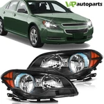 For Chevy Malibu 2008-2012 Headlights Assembly Front Black Housing Headlamp Pair. Fixed Price $72.99.