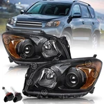 For 2009-2012 Toyota Rav4 Black Headlights W/bulbs Assembly Amber Corner Lamp. Fixed Price $78.99.